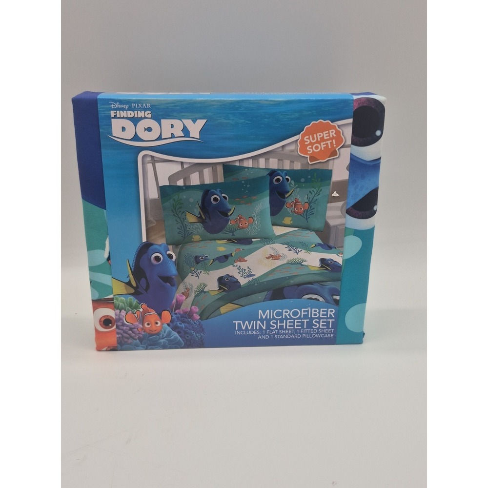 Finding Dory twin sheet set: fitted sheet + flat sheet pillow case  new!!